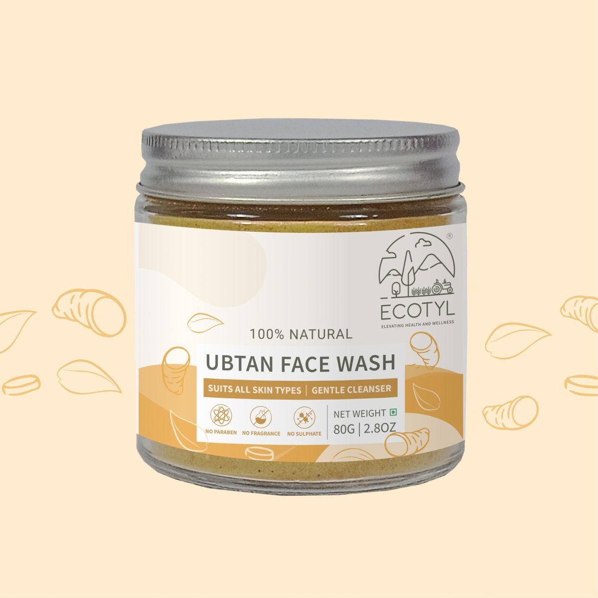 100% Natural Ubtan Face Wash Powder | Gentle Cleanser | 80g