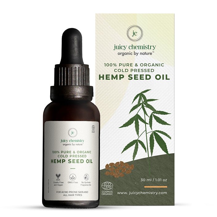 100 % Organic Hemp Seed Cold Pressed Carrier Oil - 30ml