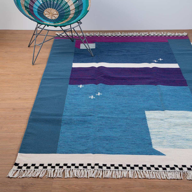 Cotton Woven Rug | Multicolour | 5 x 8 Feet