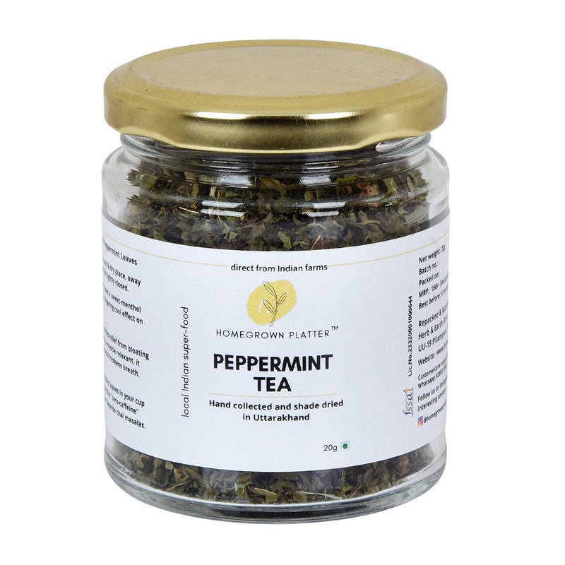 Organic Peppermint Tea | Caffeine Free Herbal Tea | Antioxidants Rich Refreshing Tea | 20 g