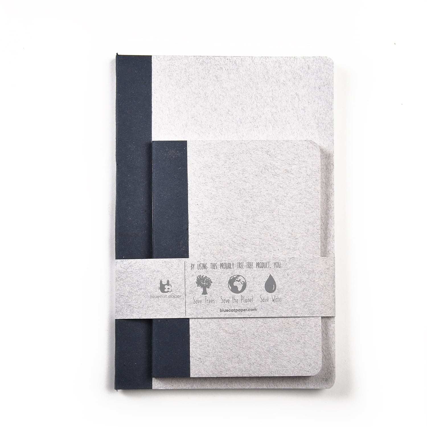 Journal Set Handmade Notebooks A5 &amp; A6 (Set of 2) – Notes, Ideas, Plans | Acid-free paper light grey notebook, pocket journal, teacher notebook