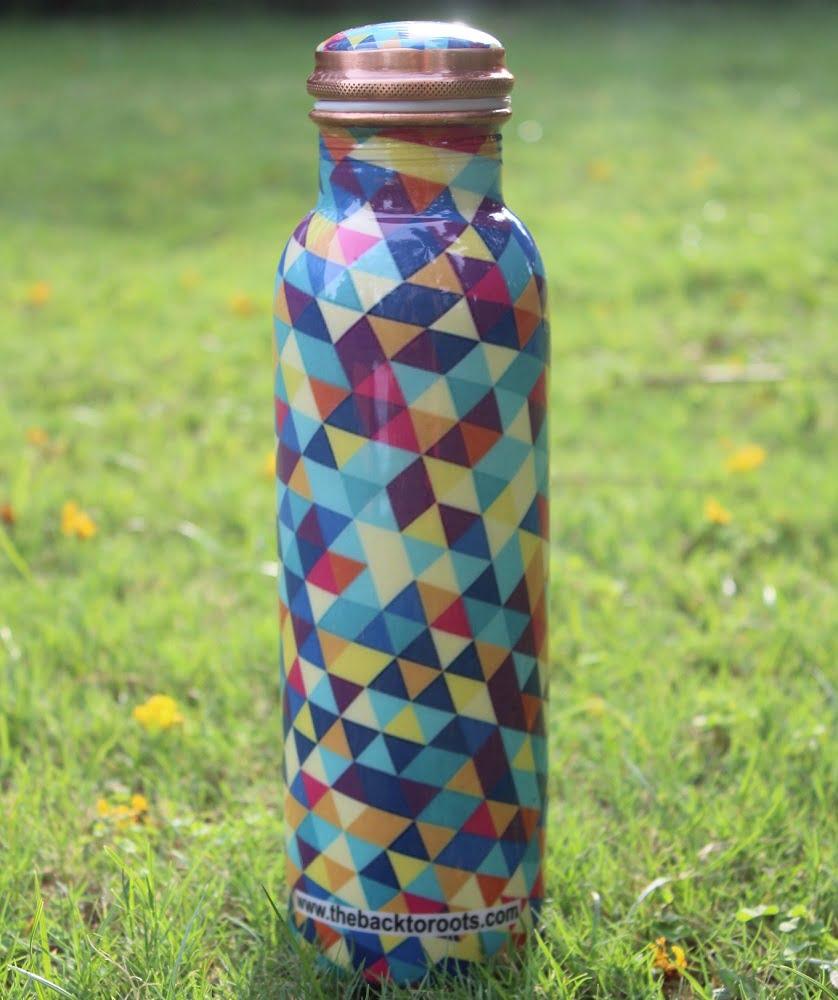 Ayurvedic Copper Bottles | Printed | 1 Ltr. - Back To Roots