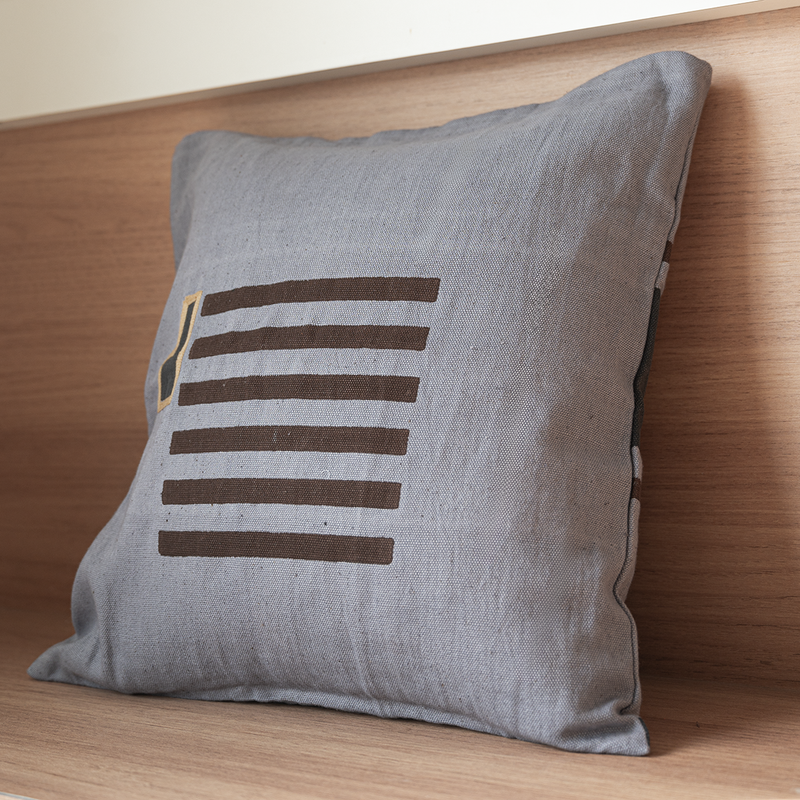 Kala Cotton Cushion Cover | Slate Grey | 40 x 40 cm