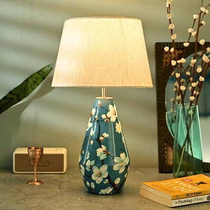 Almond Blossoms Night Lamp | Handcrafted Mango Wood Table Lamp