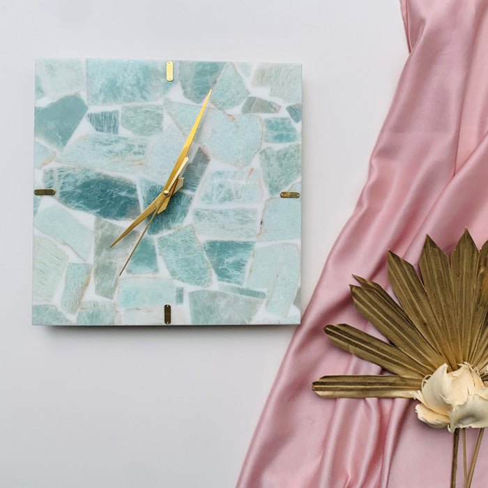 Amazonite Square Wall Clock