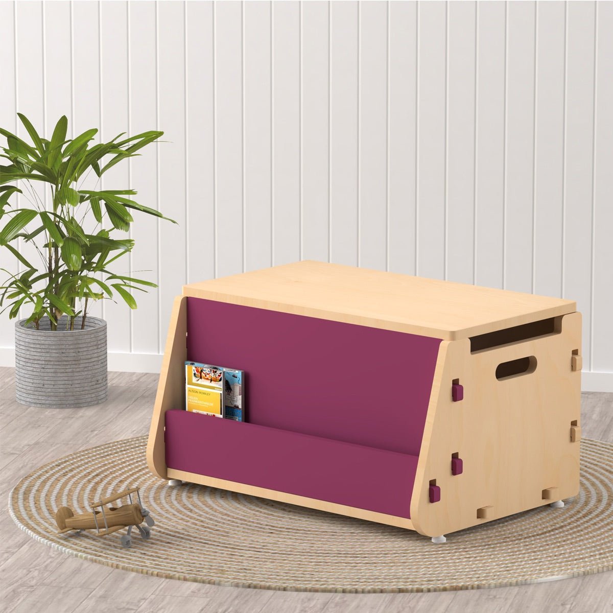 Aqua Plum | Wooden Toy Chest