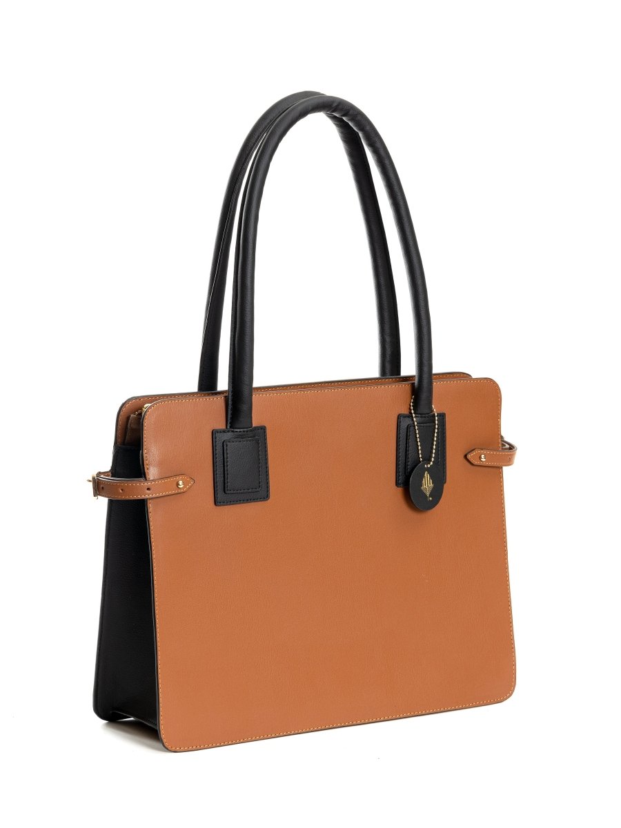 Aranyani (Gingerbread & Black) | Women's Bag Made with Cactus Leather