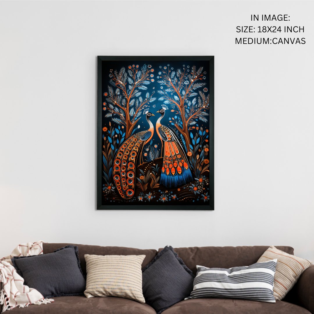 Unveil Majesty: Sowpeace Handcrafted Peacock Wall Art – Premium Indian-Inspired Canvas Print for Modern Home Decoration