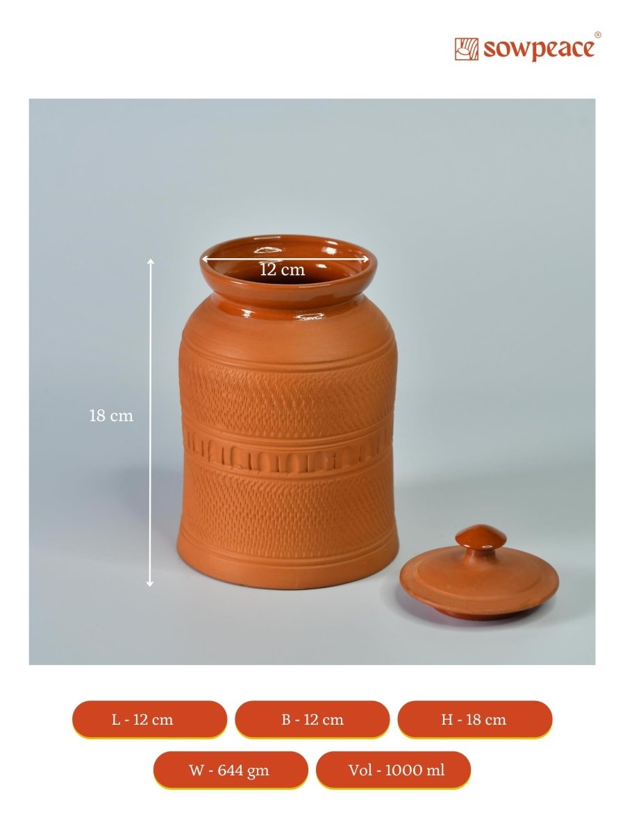 Artisan Terracotta Jar: Stylish Home & Kitchen Storage