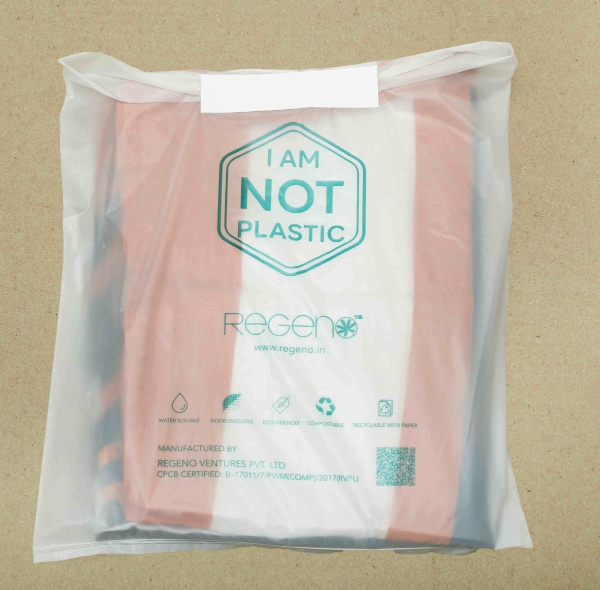 Biodegradable Water-Soluble Garment Packing Bags - Pack of 100 - Large