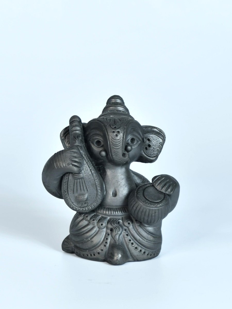 Black Ganesh Sitar & Tabla Ensemble Artisan Home Decor