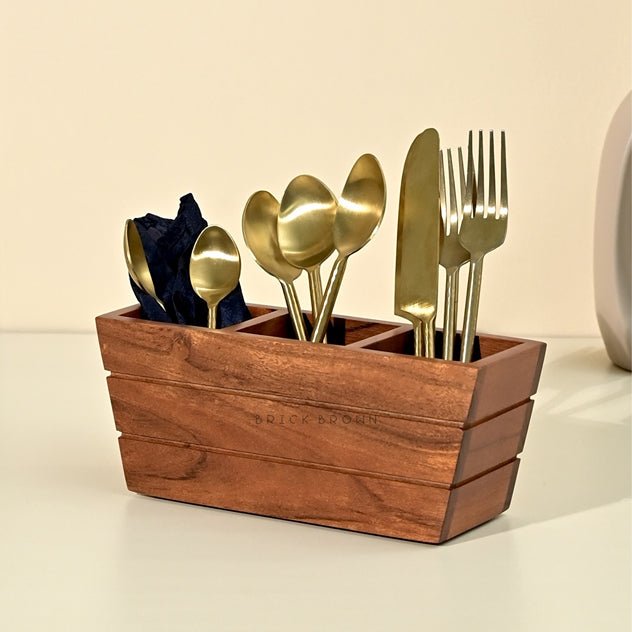 Boat Wooden Cutlery Caddy/Holder