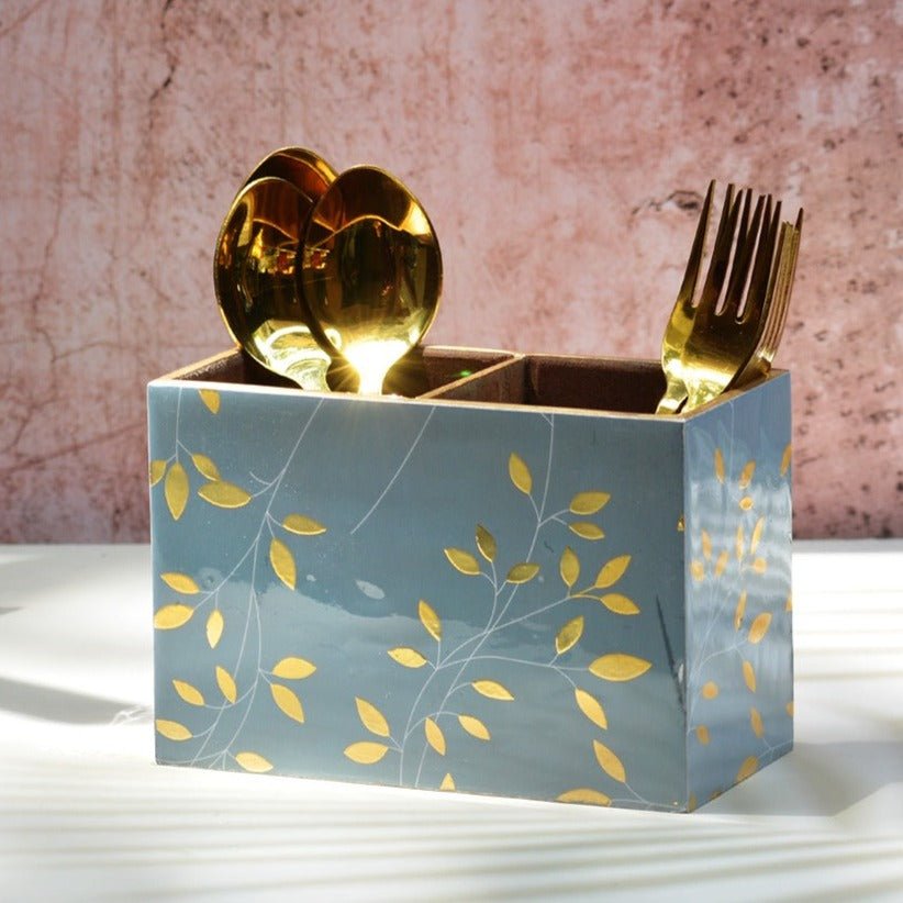 Botanical Golden MDF Cutlery Holder