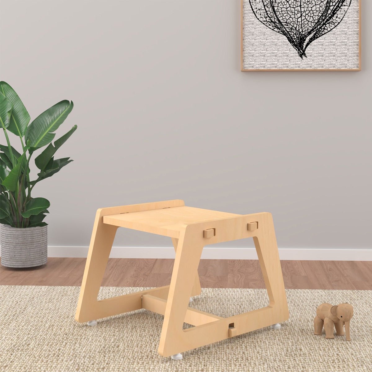 Charcoal Chikku | Wooden Stool