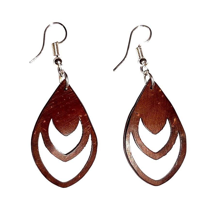 Coconut Shell Earrings / Dangle Earrings/ Almond shape