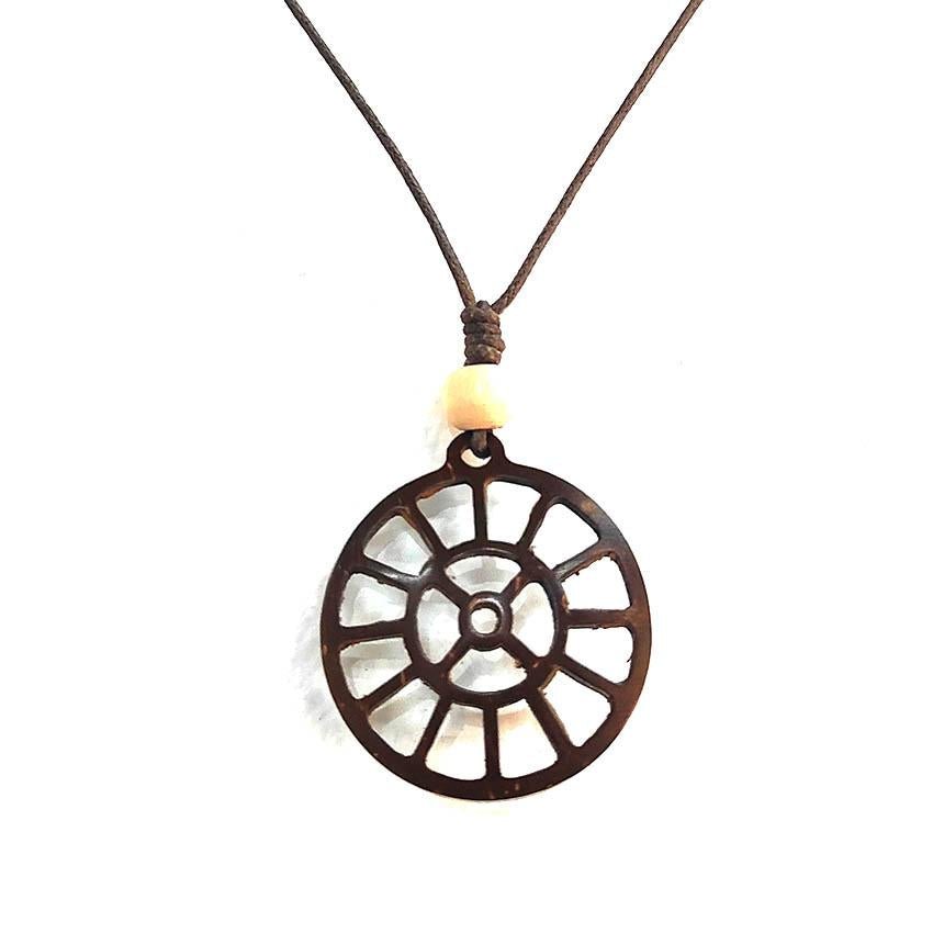 Coconut Shell Pendant - Sri Mother Symbol