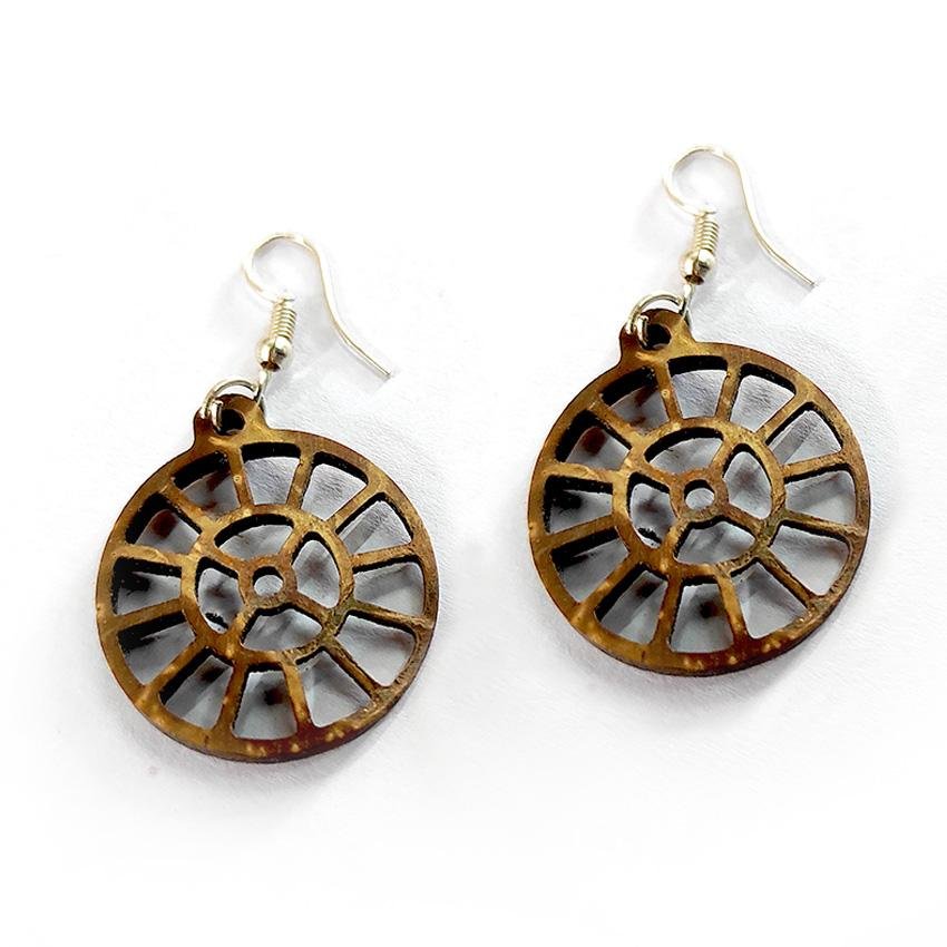 Coconut Shell Sri Mother Symbol Earring