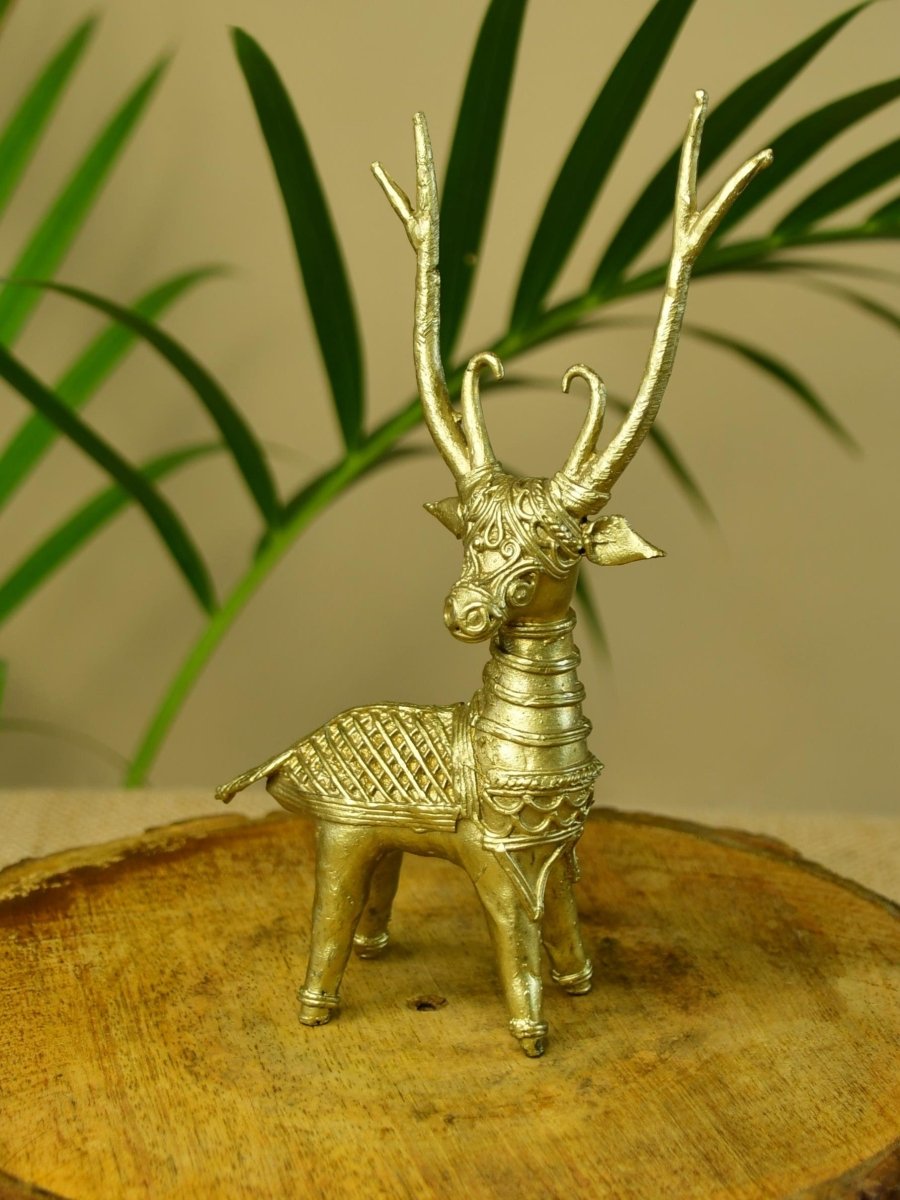 Dhokra Deer Brass Tabletop