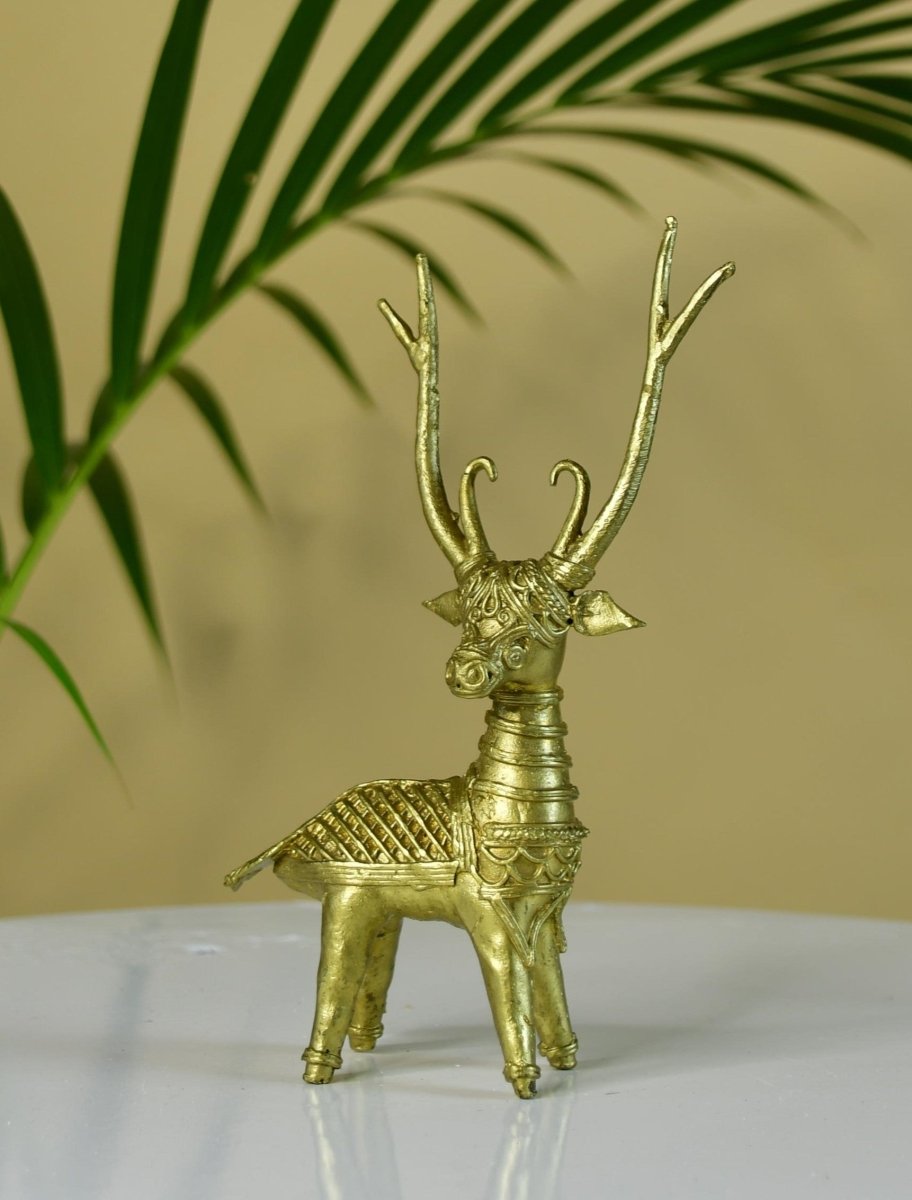 Dhokra Deer Brass Tabletop