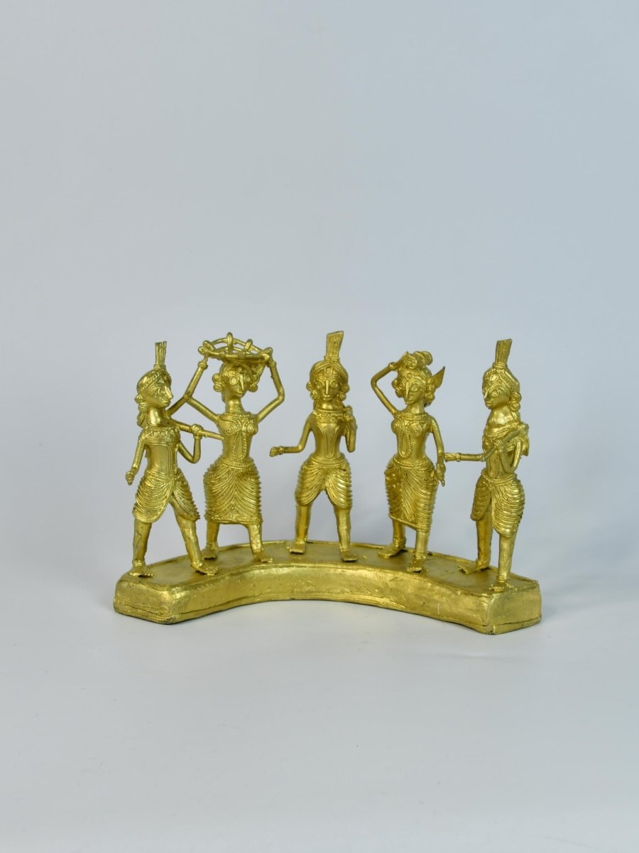 Dhokra Farmers: Large Brass Tabletop Decor