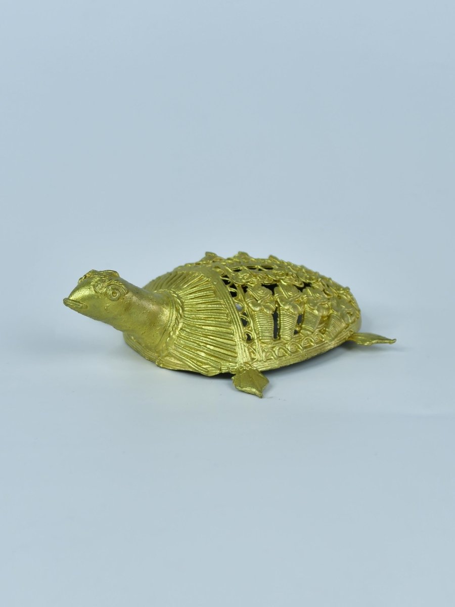 Dhokra Tortoise: Artisan Brass Home Decor