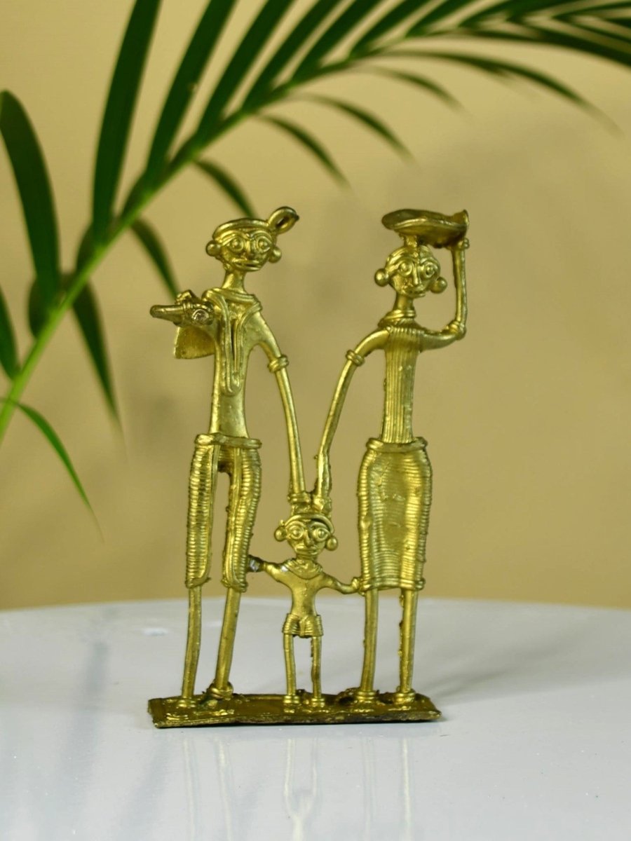 Dokra Family T1: Handcrafted Brass Tabletop Decor Masterpiece