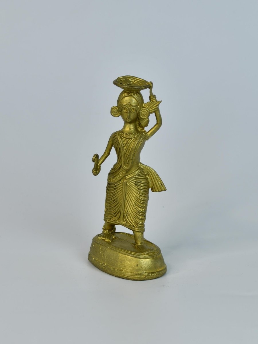 Dokra Farmer Lady: Brass Tabletop Decor Grace