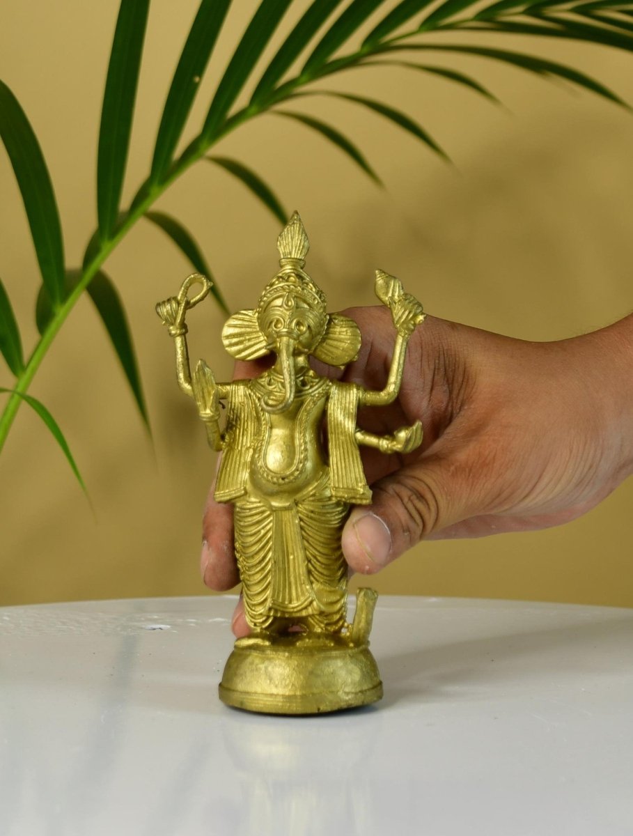 Dokra Ganesh: Brass Tabletop Masterpiece for Unique Home Decor