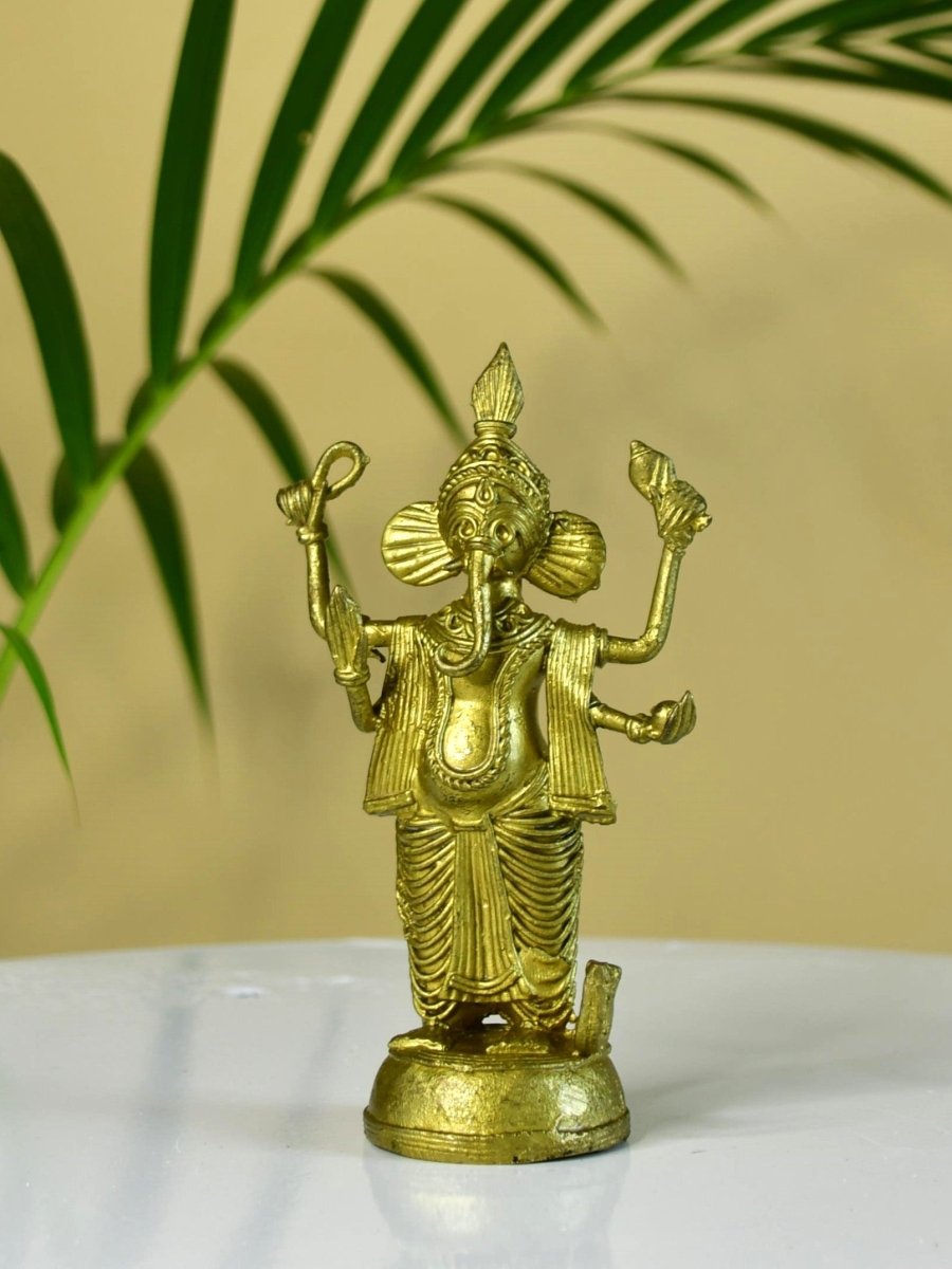 Dokra Ganesh: Brass Tabletop Masterpiece for Unique Home Decor