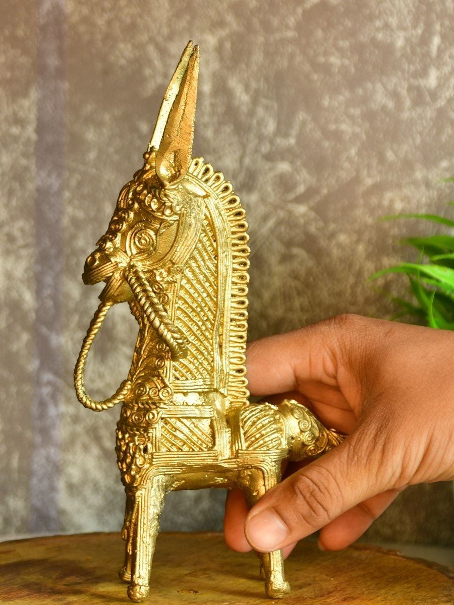 Dokra Horse: Brass Tabletop Decor Masterpiece