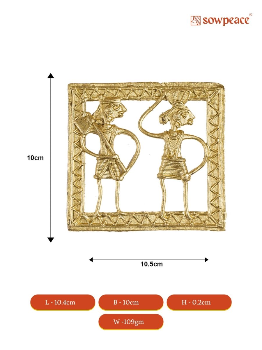 Dokra Squareplate: Artisan Brass Tabletop Elegance