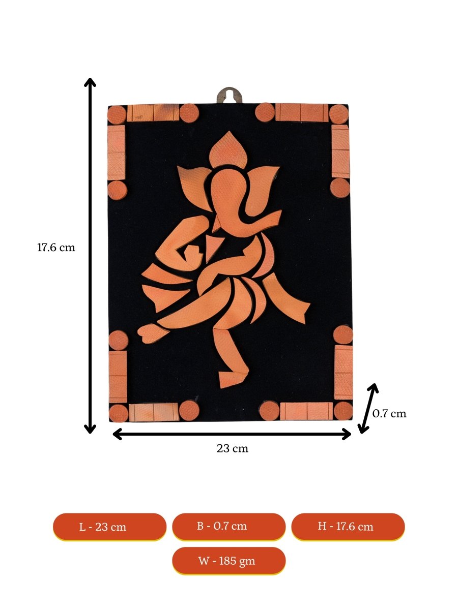 Handcrafted Terracotta Dancing Ganesh Wall Art: Unique Home Decor