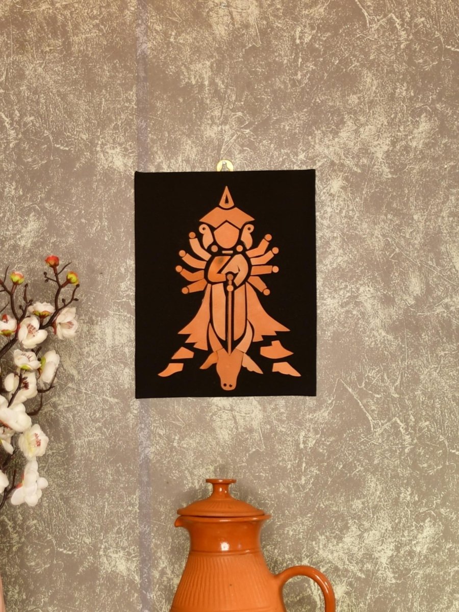 Handcrafted Terracotta Durga Wall Art: Home Decor