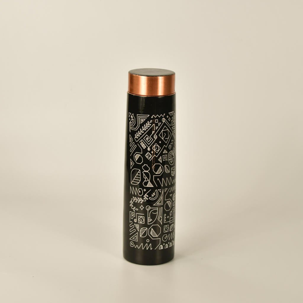 Sowpeace Copper Tribal Art Bottle: Stylish Kitchenware Decor