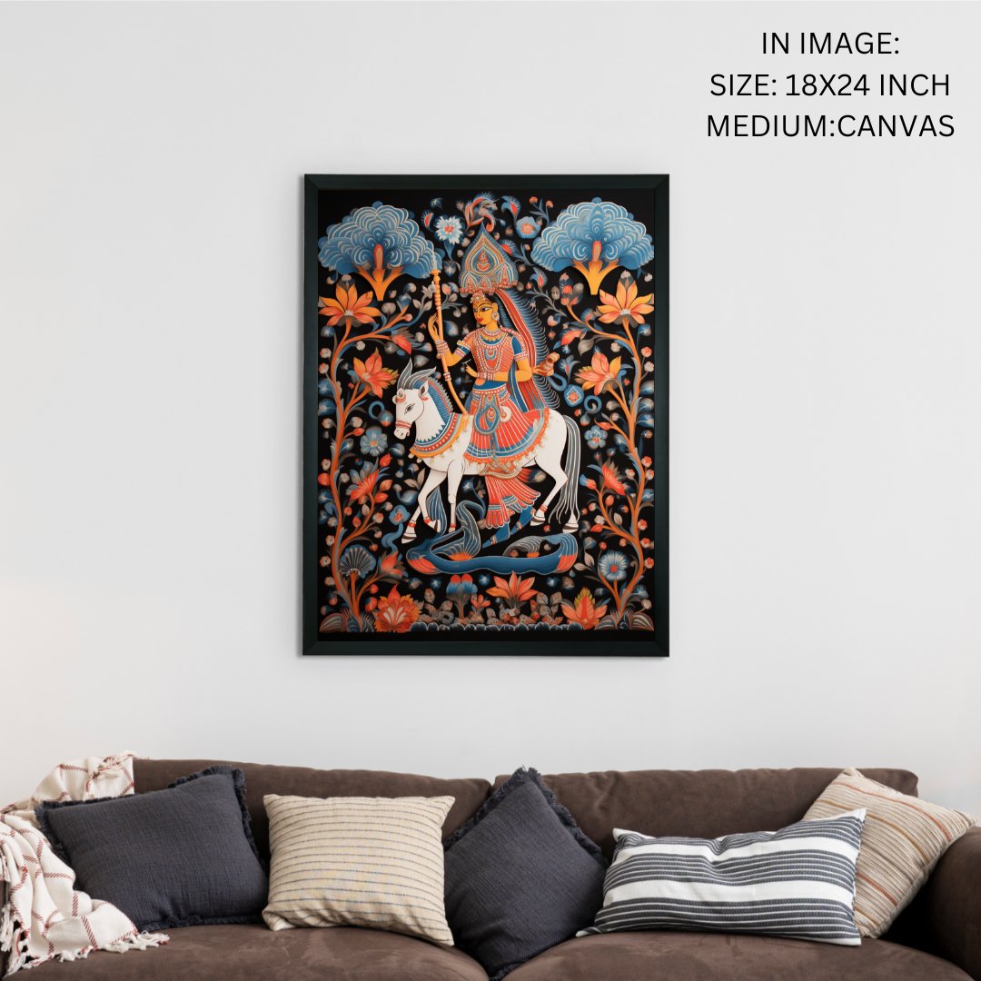 Find Your Inner Rider: Sowpeace Handcrafted Abstract Art – Premium Indian-Inspired Canvas Print for Modern Decor