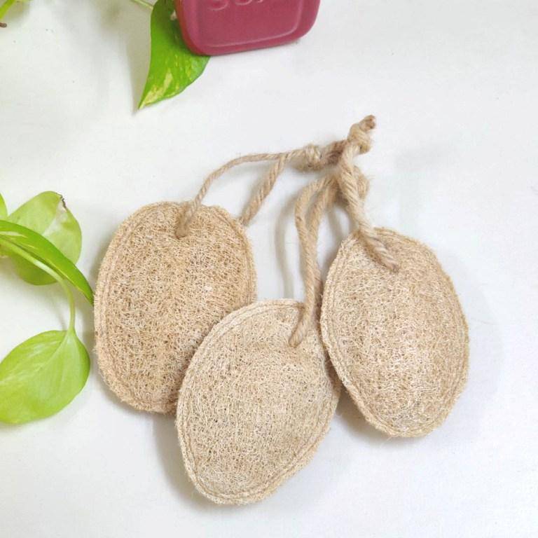 Natural Plant based loofah-Set of 3 Bathing sponge or scrub