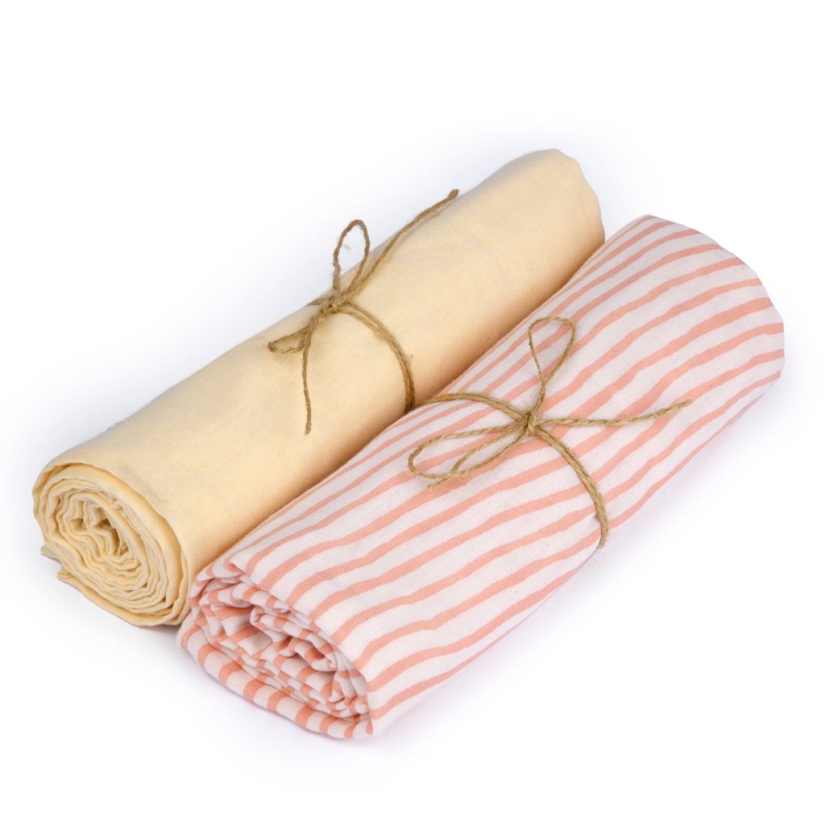 Naturally Dyed Organic Muslin Swaddles (Set of 2)- I'm Peachy