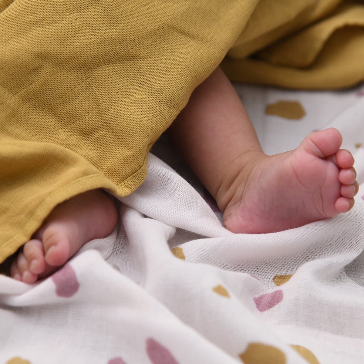 Naturally Dyed Organic Muslin Swaddles (Set of 2)- Rocks & Pebbles