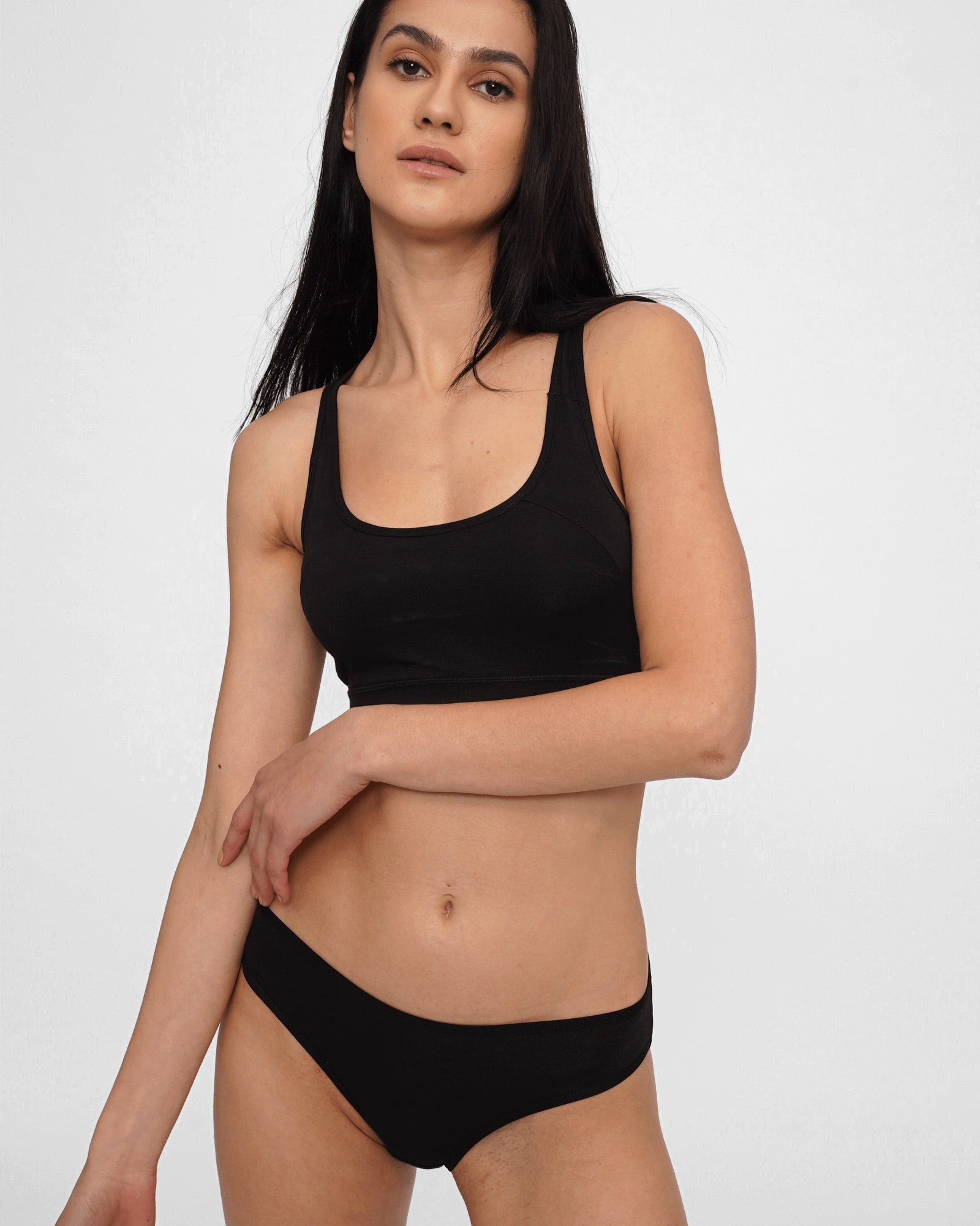 Organic Cotton Bikini Underwears- Black (Pack of 3) | Verified Sustainable Womens Underwear on Brown Living™