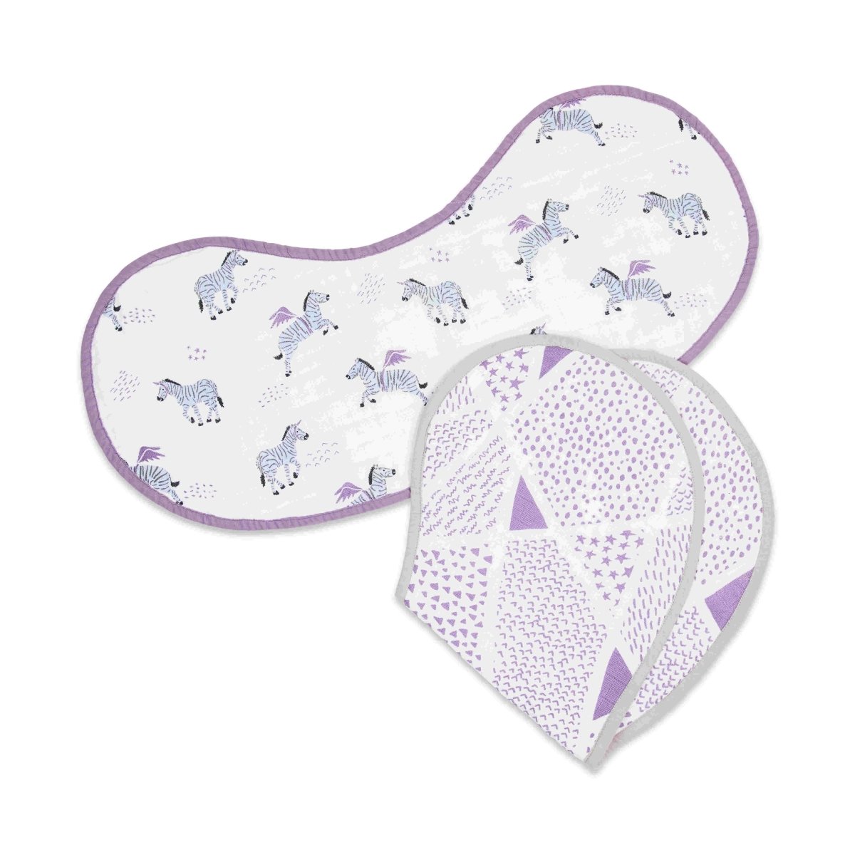 Organic Muslin Burp Cloth & Bib Pack of 2 - Never Stop Dreaming