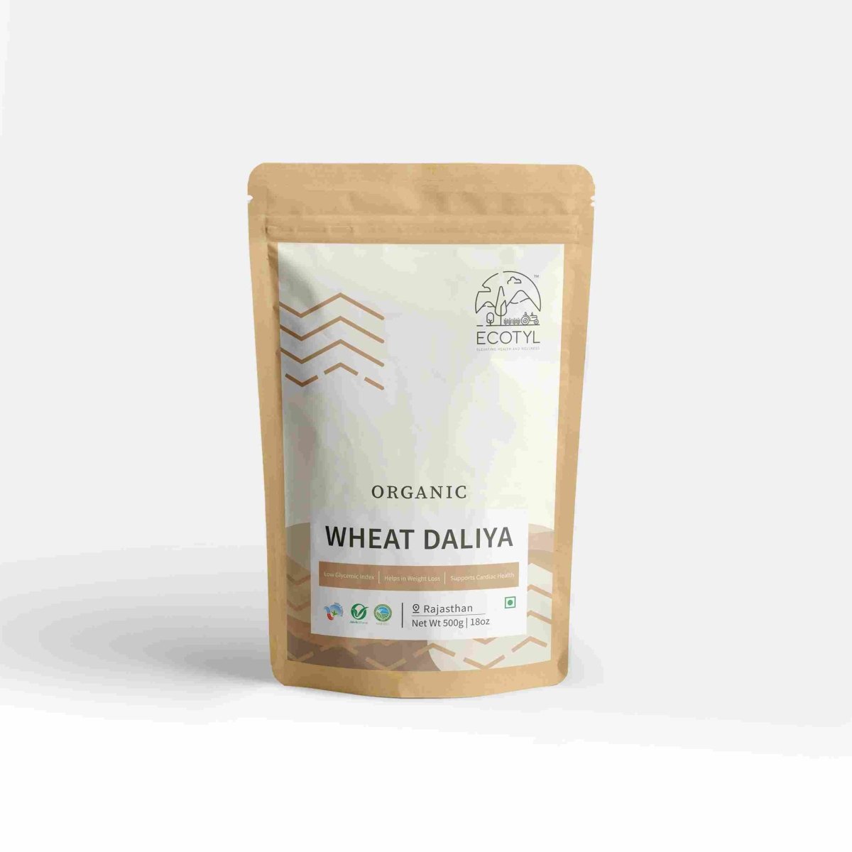 Organic Wheat Daliya - Set of 2 (500 g Each)