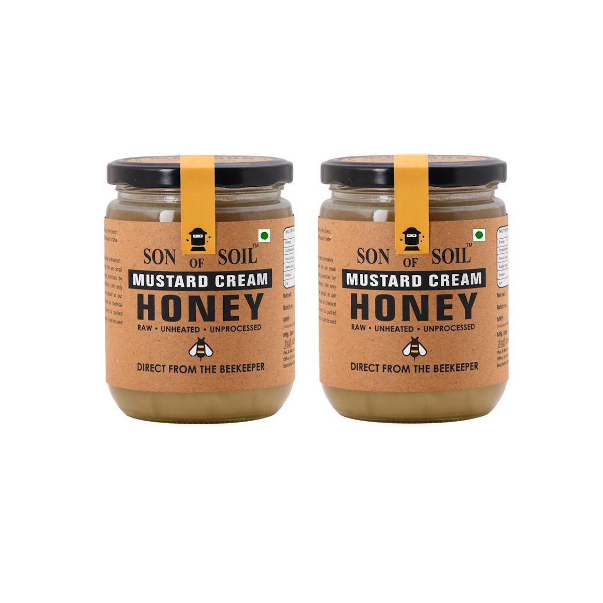 Raw Organic Mustard Honey 665g | Pack of 2