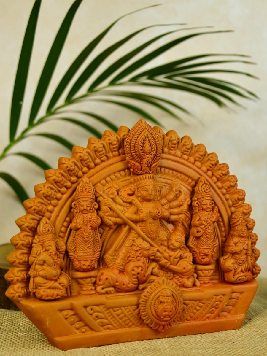 Sowpeace Handmade Terracotta Durga: Artisan Tabletop Decor