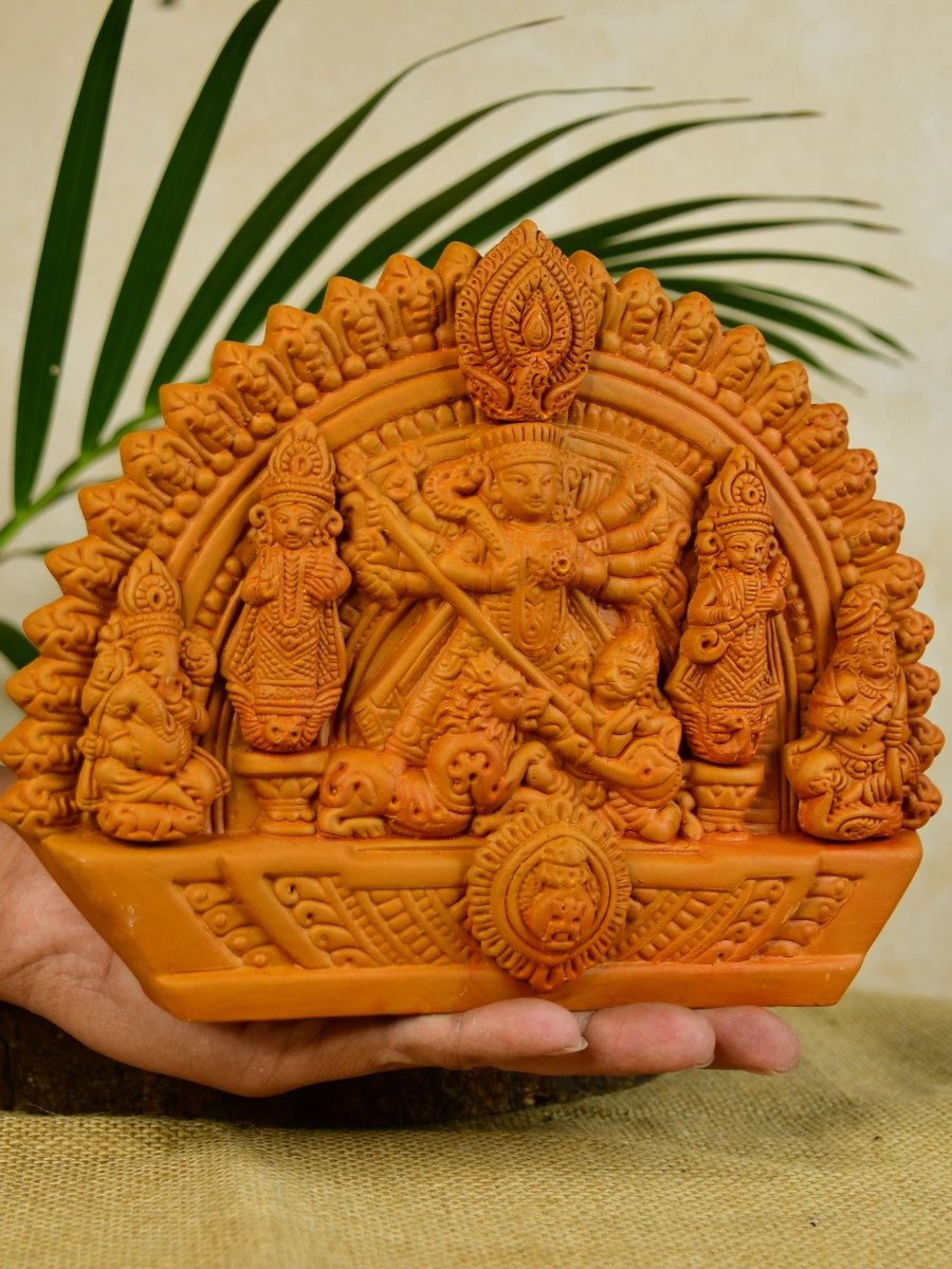 Sowpeace Handmade Terracotta Durga: Artisan Tabletop Decor