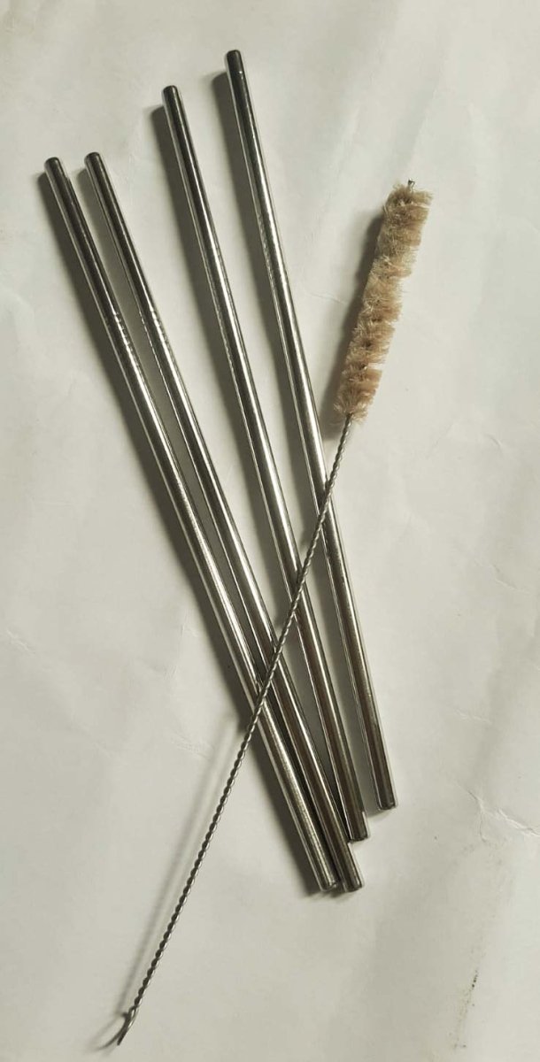 Stainless steel straws - with sisal cleaner