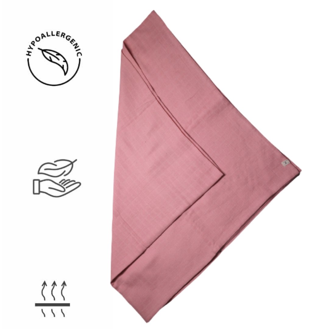 Swaddle Wrap For Newborn Babies Muslin Pink 100 x 100 cm