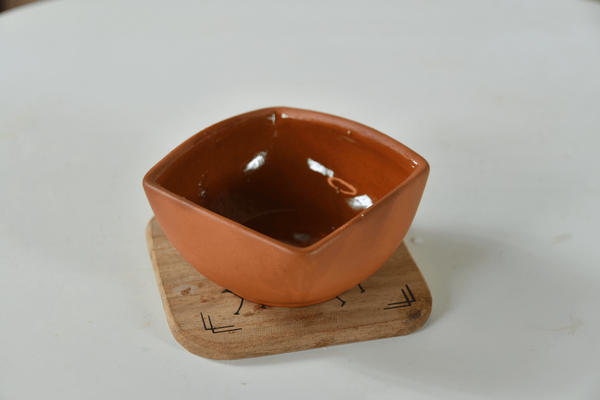 Terracotta Square Serving Bowl: Artistic Kitchen Elegance-0