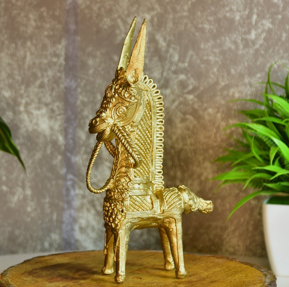 Dokra Horse: Brass Tabletop Decor Masterpiece-0