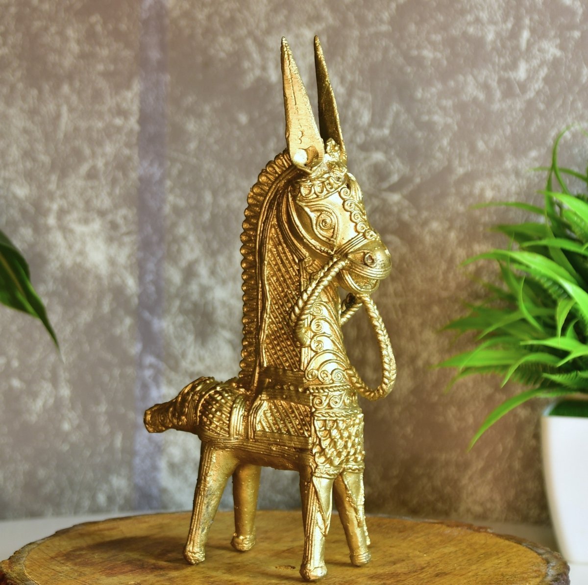 Dokra Horse: Brass Tabletop Decor Masterpiece-1