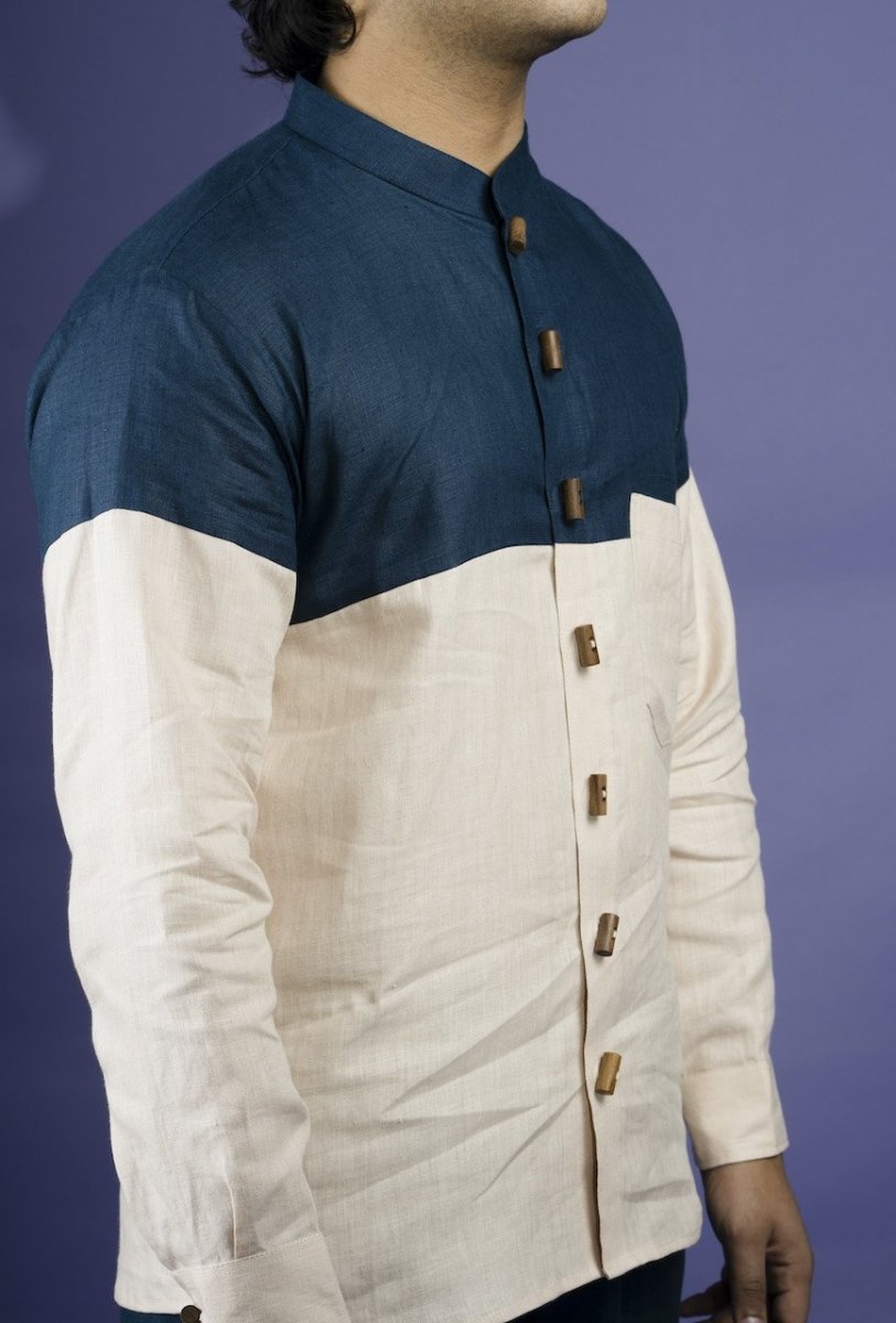 Travellin' Blues Dual Colour Hemp Shirt